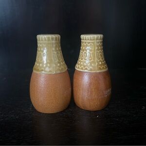 Wood and Ceramic Salt & Pepper Shaker Set